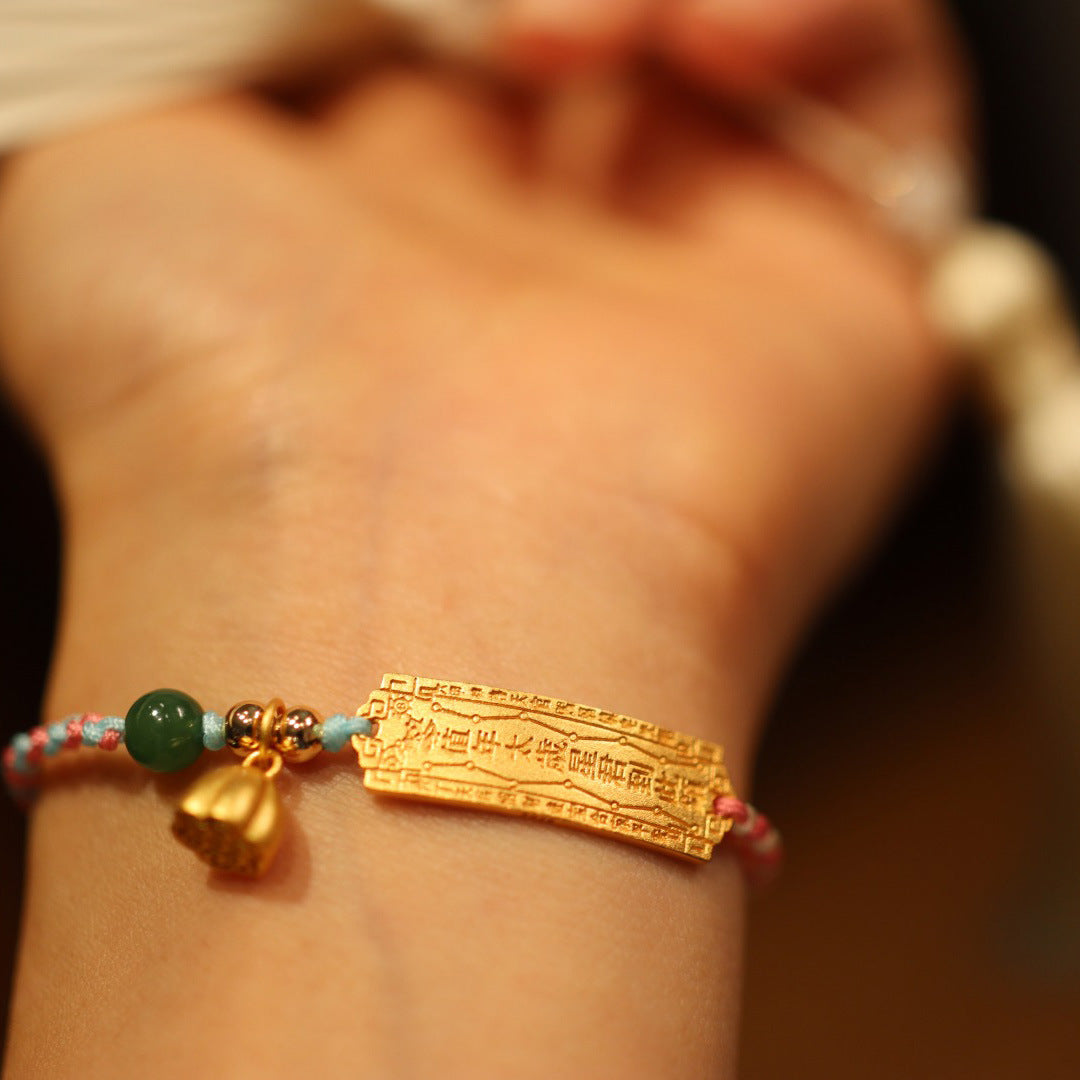 Bracelets de graines de lotus en corde rouge porte-bonheur tissés avec cartes