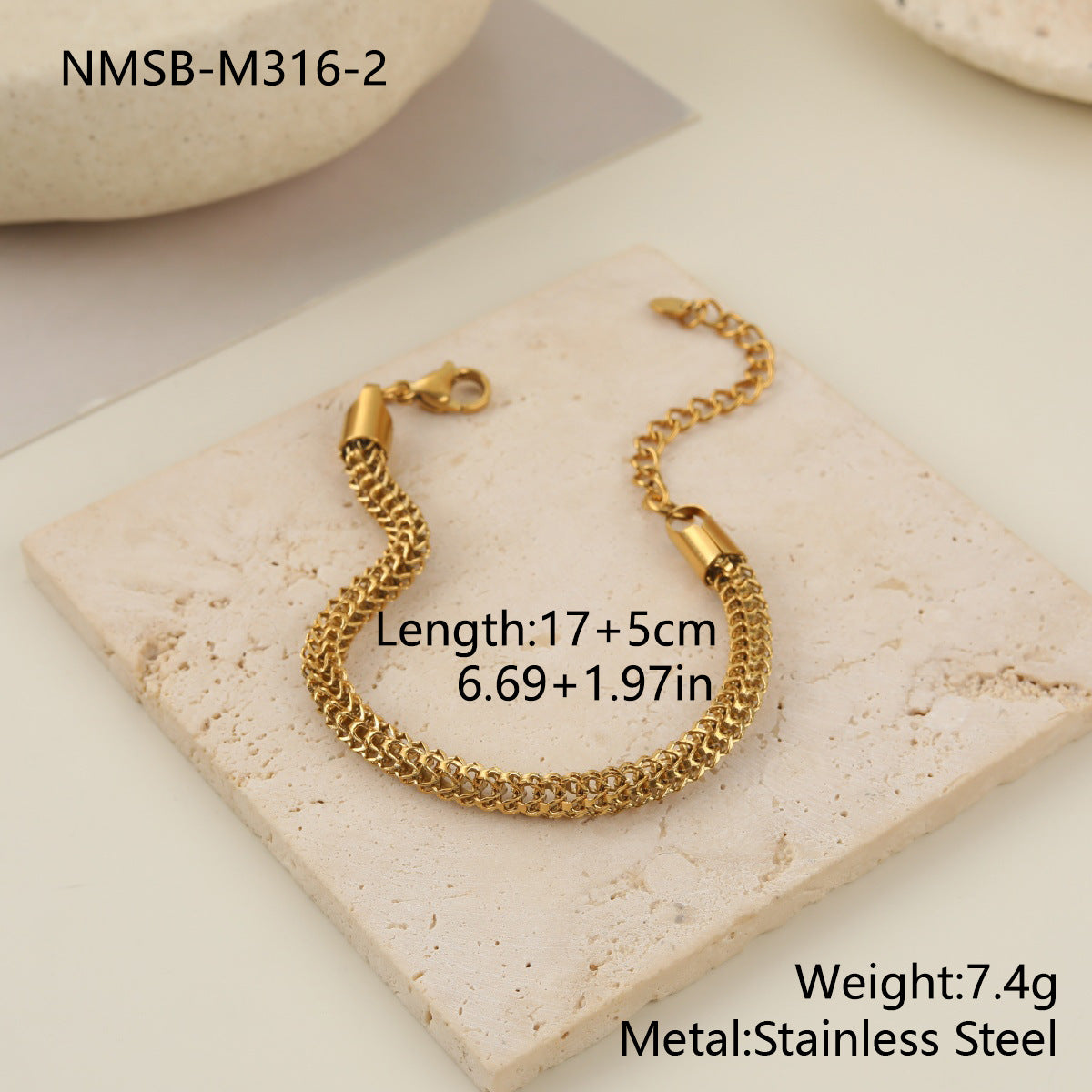 Stainless Steel Gold-plated Chain Series Female Advanced Jewelry Set