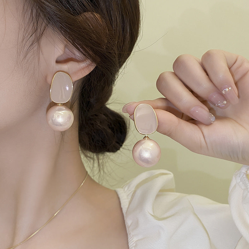 Women's Needle Light Luxury Minority Pearl Exquisite Micro Inlaid Earrings