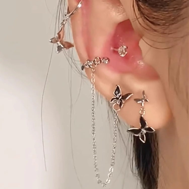 Sweet Cool Asymmetric Design Premium Light Luxury Temperament Ear Earrings