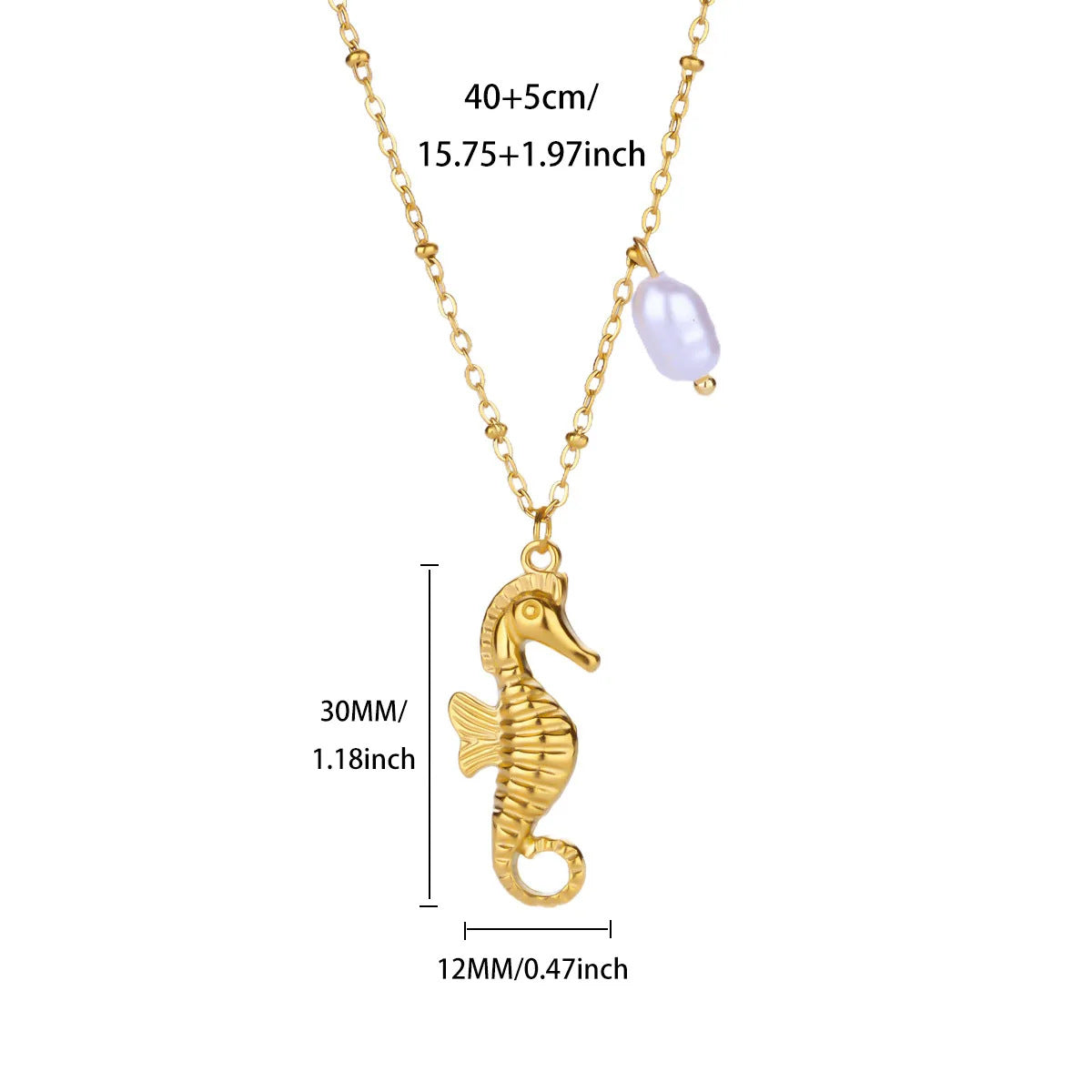 Small Conch Stainless Steel Shell Starfish Ocean Vacation Necklace