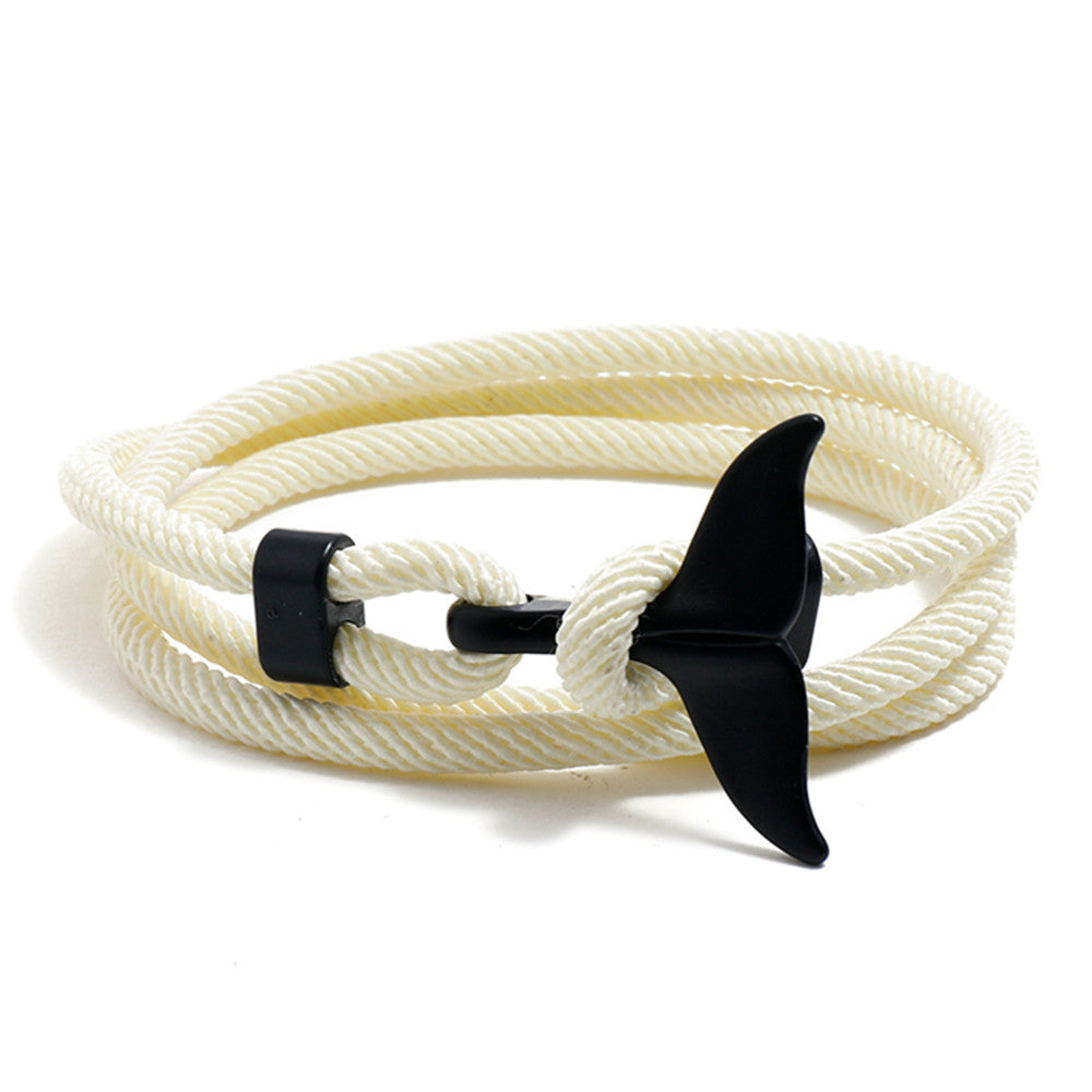 Women's & Men's & Ocean Series Boat Anchor Style Whale Tail Braided Rope Bracelets