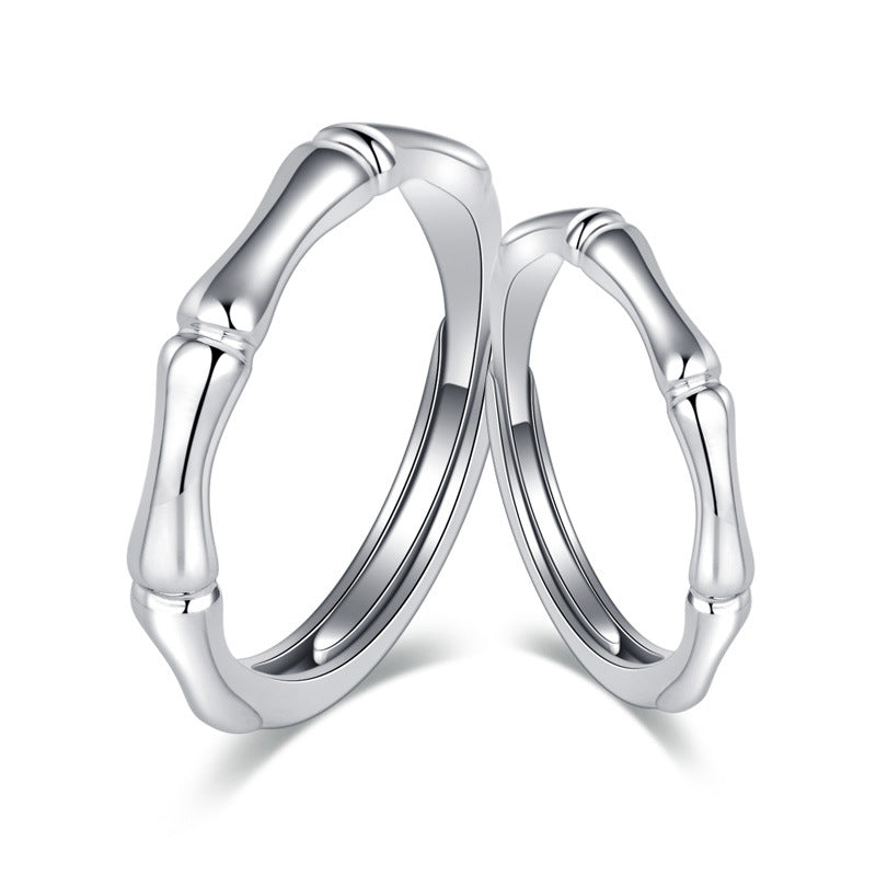 Women's & Men's & Forest Style Fresh Bamboo Opening Trendy High-rise Rings