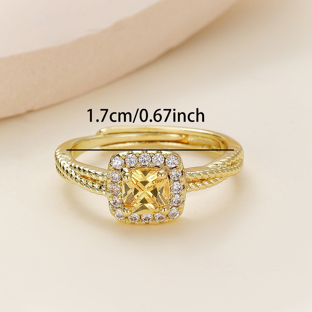 Cube Sugar Female Niche Design Senior Open Cold Wind Rings