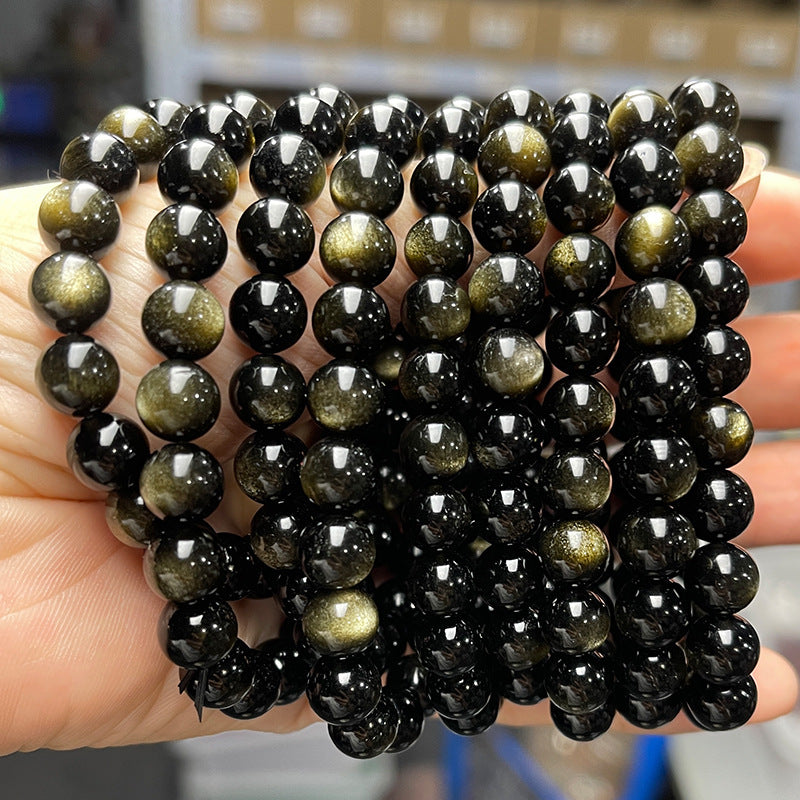 Bijoux pour hommes Bracelets de décrochage à cercle unique simple en obsidienne