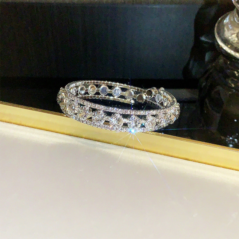 Rhinestone Zircon Elastic Laminated Adjustable Female Bracelets