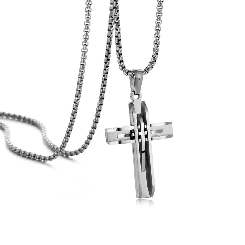 Fashion Design Combination Cross Trendy Stainless Necklace