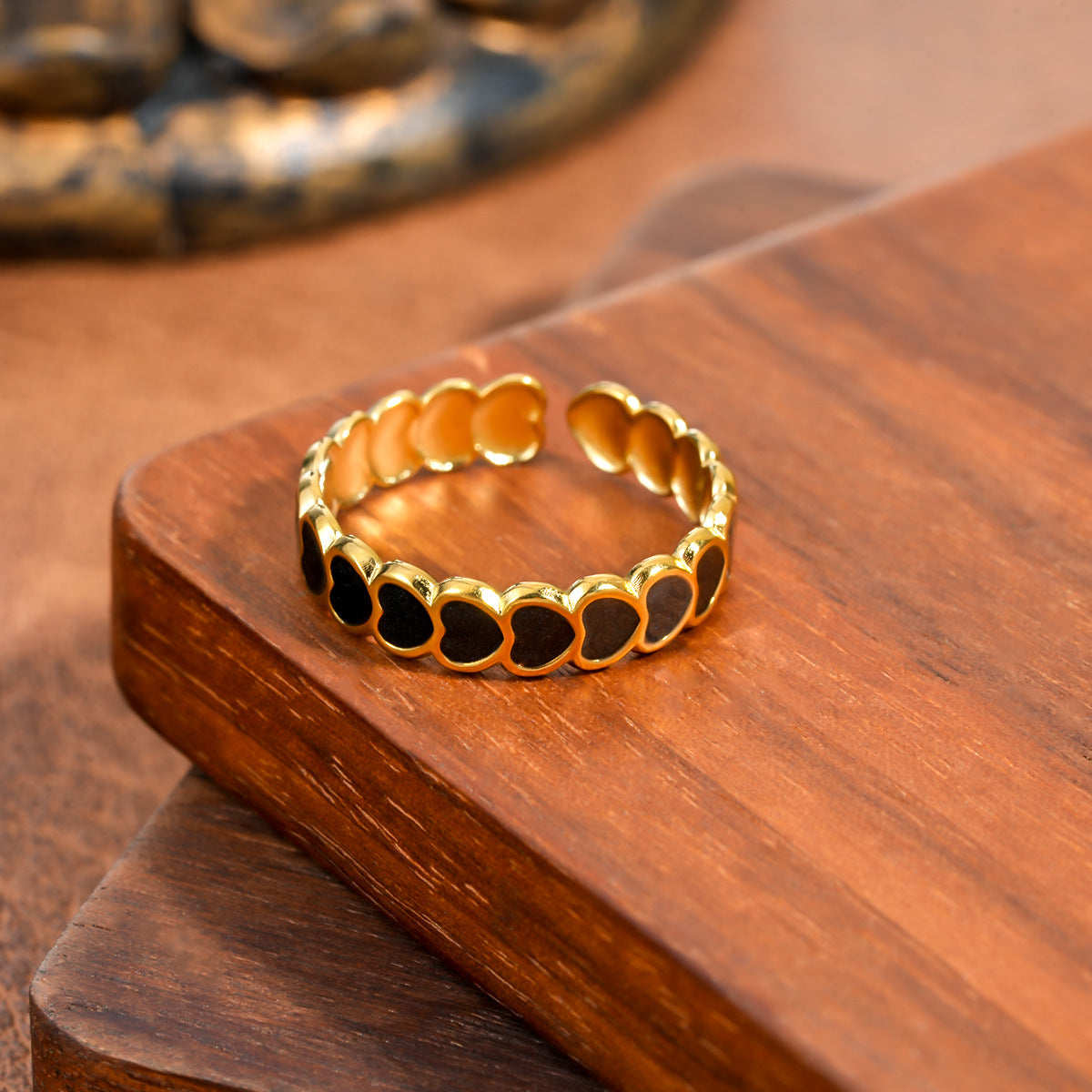 Colorful Flowers Dribble Sst Gold-plated Fashion Rings