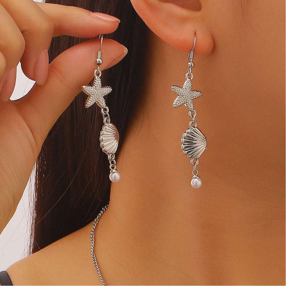 Women's Ocean Style Shell Starfish Waist Chain For Jewelry Set