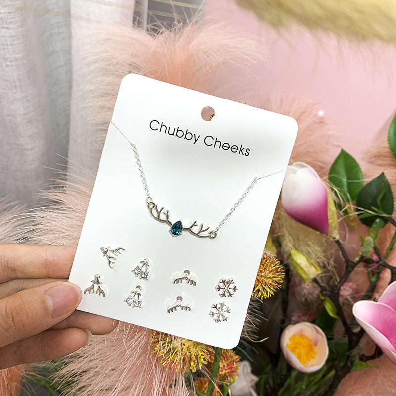 Women's Earings Pairs Simple Sweet Combination Weekly Jewelry Set