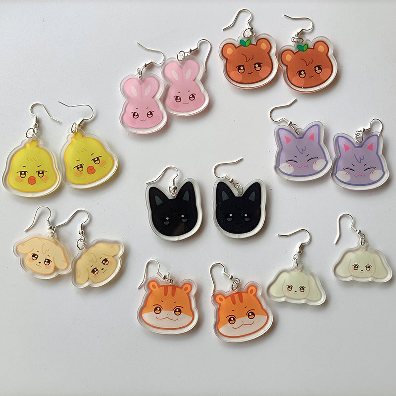 Unique Flash Double-sided Acrylic Ear Peripheral Earrings