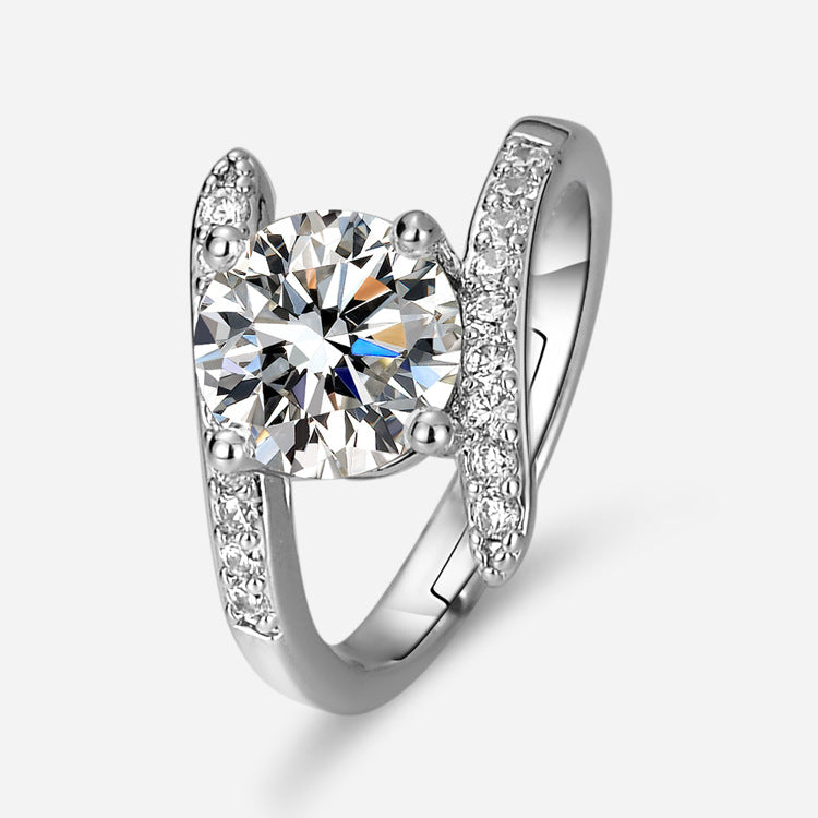 Inlaid Zircon Geometric Female Light Luxury Minority Style Rings