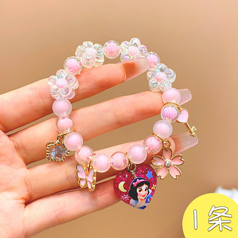 Children's Pendant Beads Sweet Colorful Crystal String Bracelets