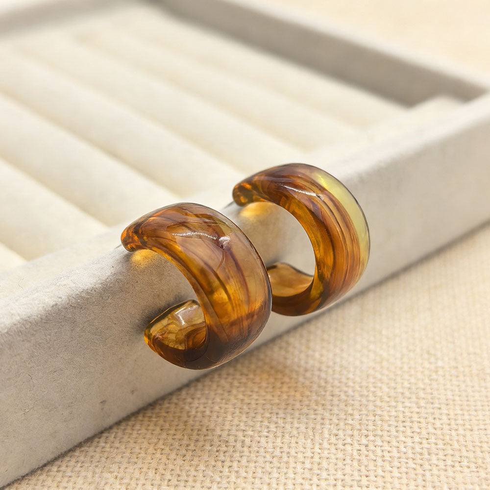 Dopamine Color Matching Trendy Female Resin Earrings