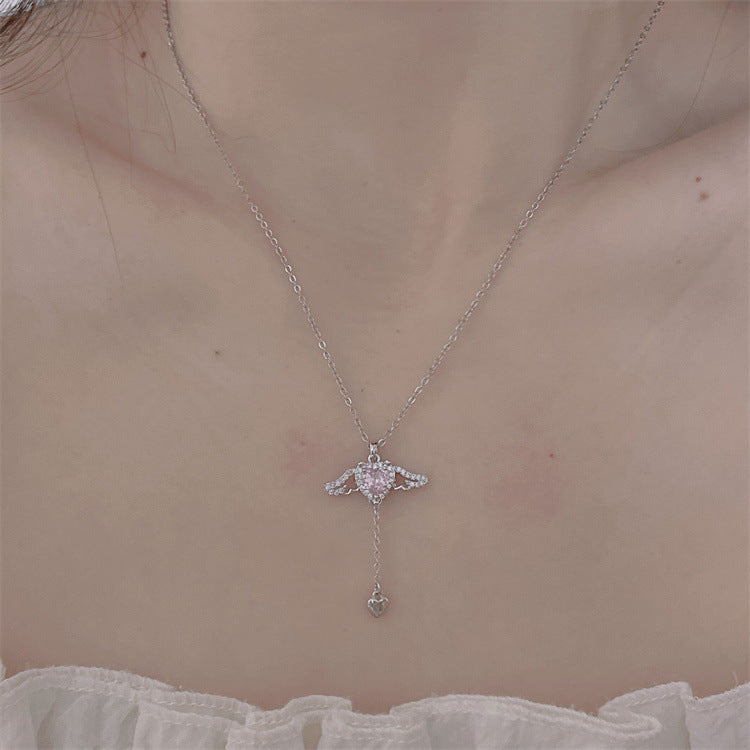 Angel Wings Heart Clavicle Chain Niche Necklaces