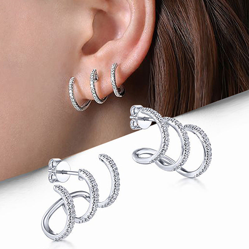 Shi Arc Line High-grade Light Luxury Refined Personalized Earrings