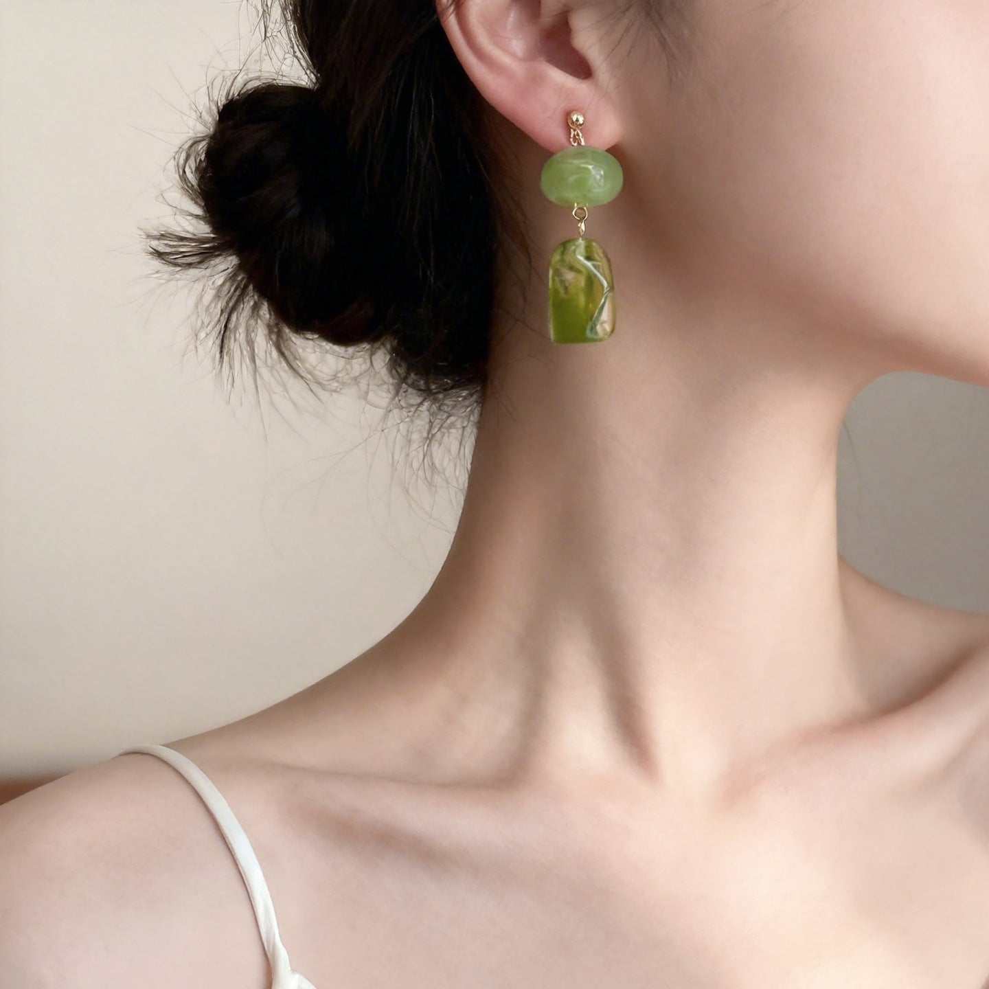 Retro Blooming Resin No Pierced Chinese Cheongsam Republic Of China Earrings