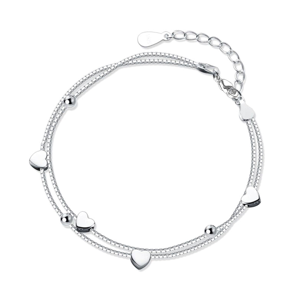 Liebevolles Herz für Damen, koreanisches, elegantes Design, runde Armbänder