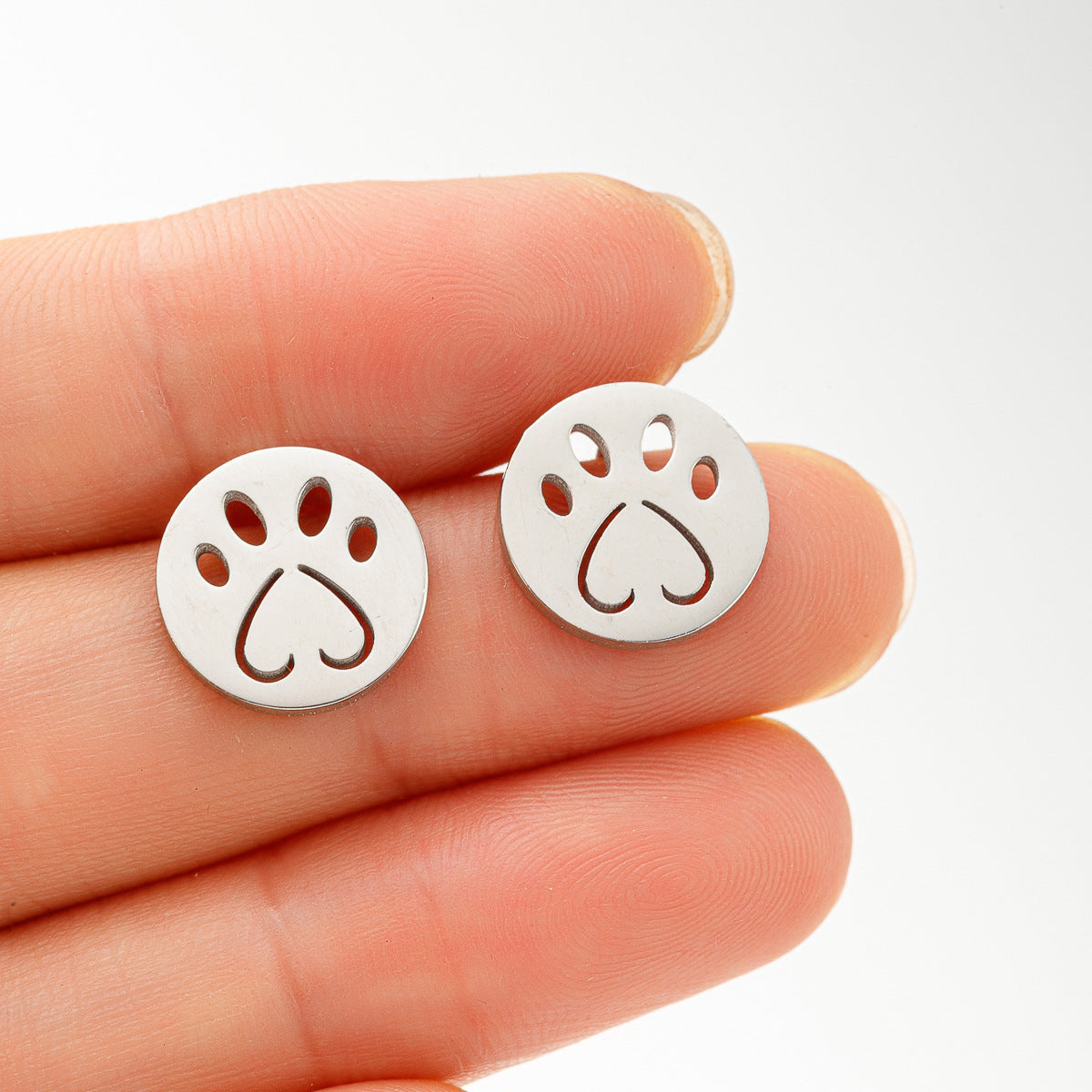 Boucles d'oreilles simples en acier inoxydable pour chien du zodiaque chinois