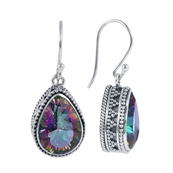 Water Drop Pear-shaped Retro Rainbow Color Topaz Rings