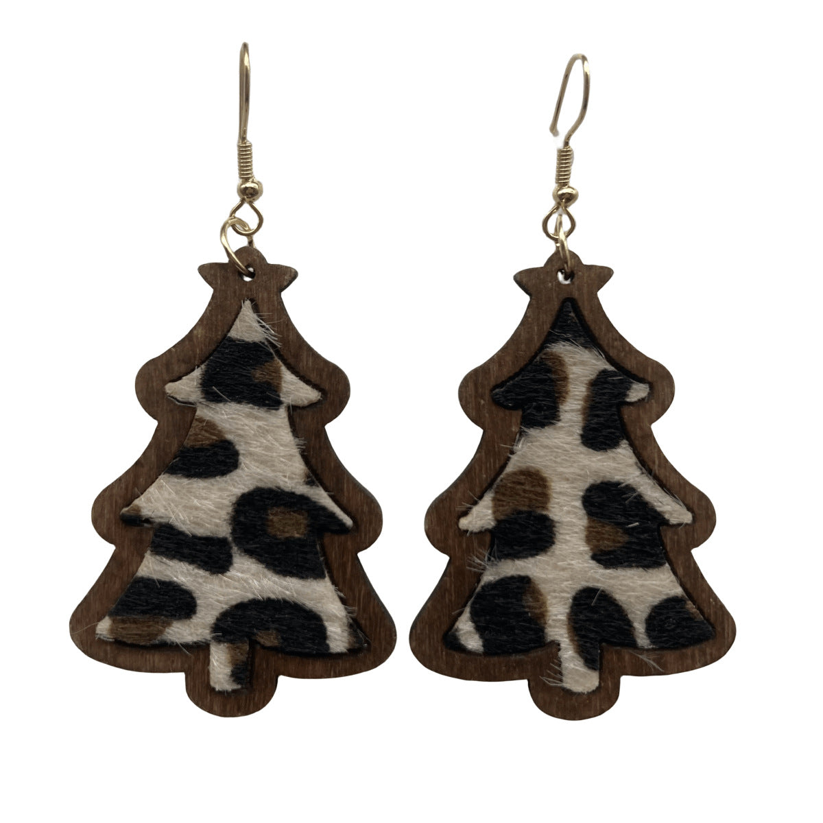 Leopard Print Ornament Tree Long Eardrop Earrings