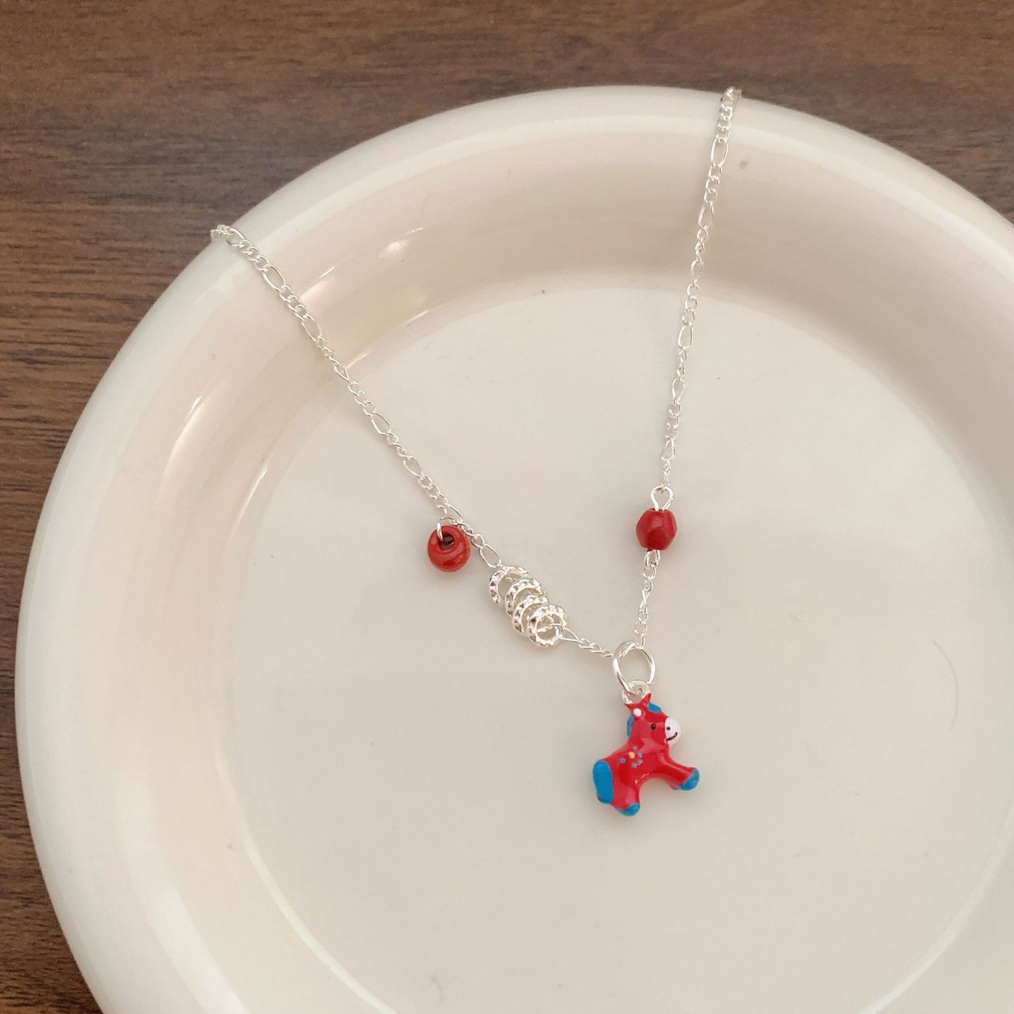 Children's Dopamine Colored Drip Glaze Pony Female Sweet Exquisite Cute Clavicle Necklace