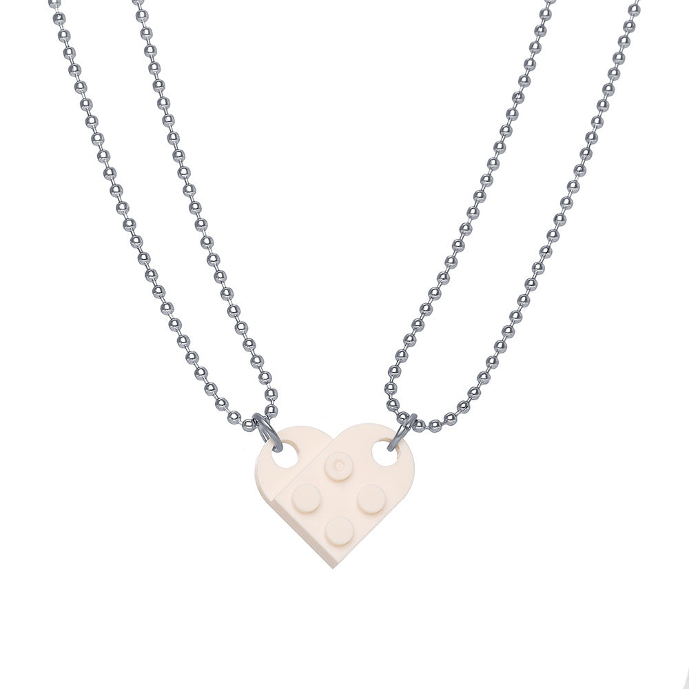 Simple Love Hanging Card Pendant Double Necklaces