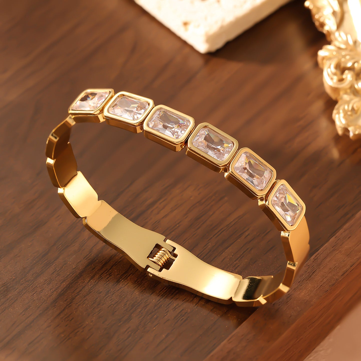 Steel Square Colored Design Trendy Cool Bracelet