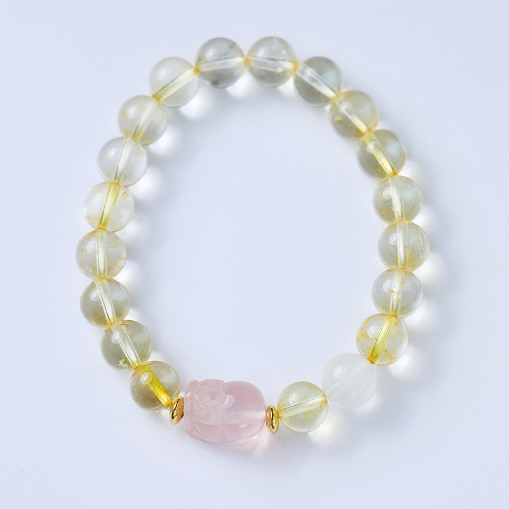 Natural Citrine Pi Female Wealth Rolling Pink Crystal Bracelets