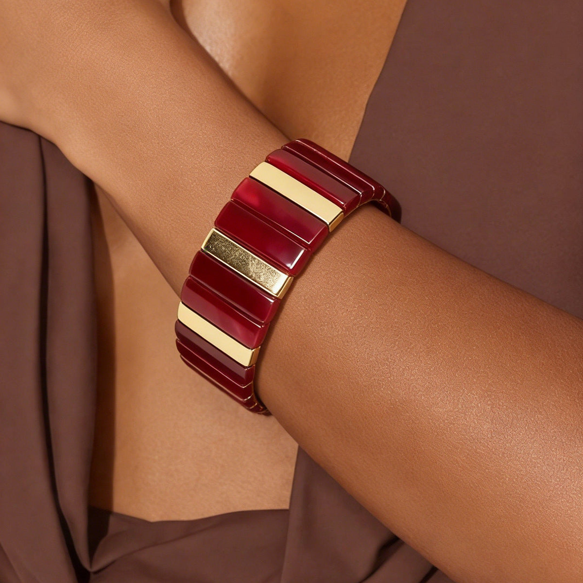 Fashion Exaggerated Geometry Irregular Resin Beaded Bracelet