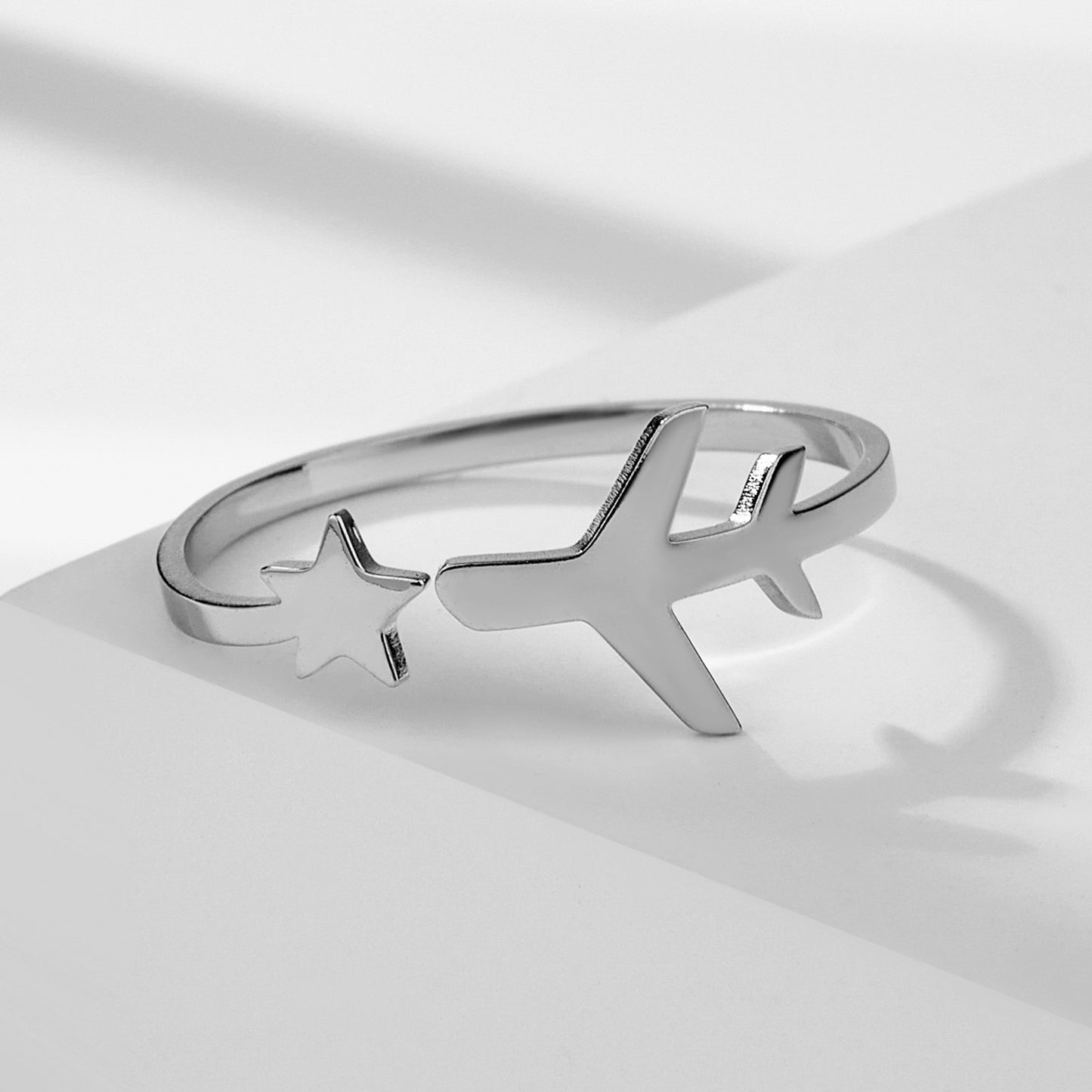 Exquisite Simple Item Star Aircraft Open Ring