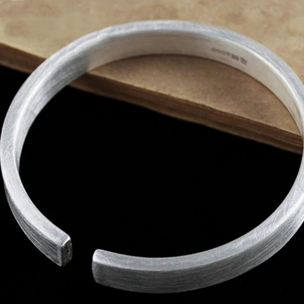 Men's Copper Sier-plated Ladies Sier Glossy Brushed Snowflake Handmade Open Bracelet