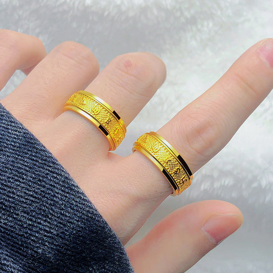 Women's & Men's & Boutique Vietnam Placer Gold Craft Rings