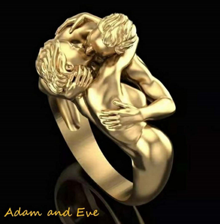 Women's & Men's & Ornament Golden And Love Art Rings