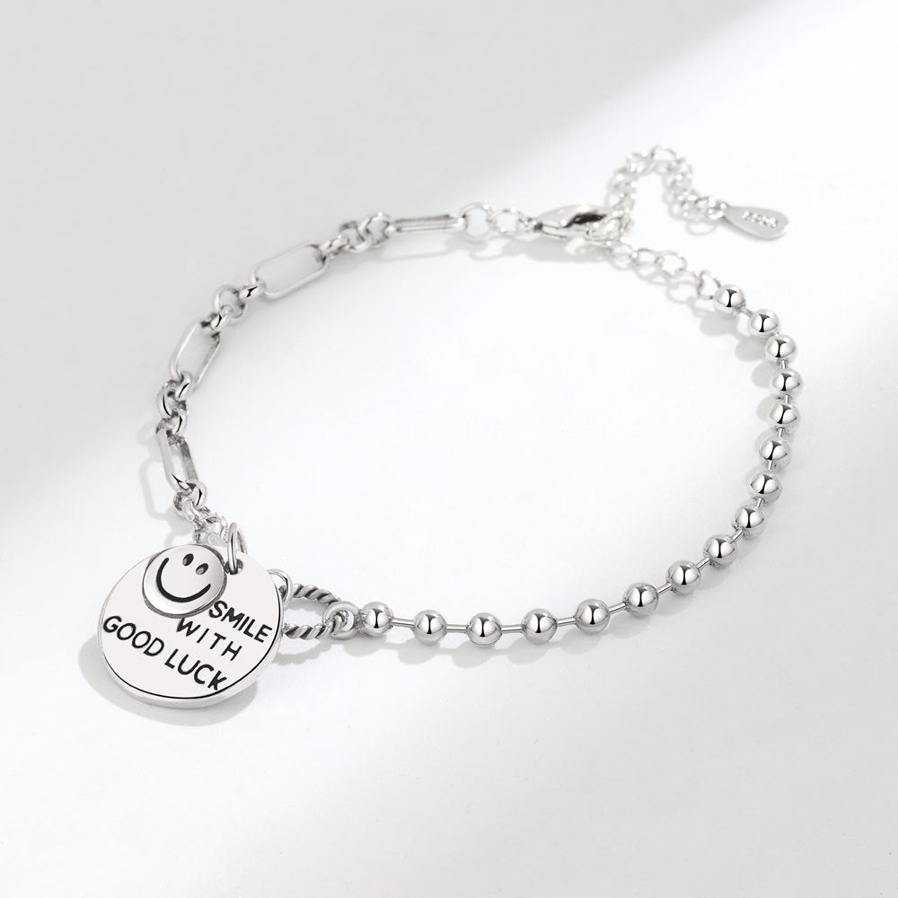 Retro englische runde Smiley-Armbänder mit weiblichem Design