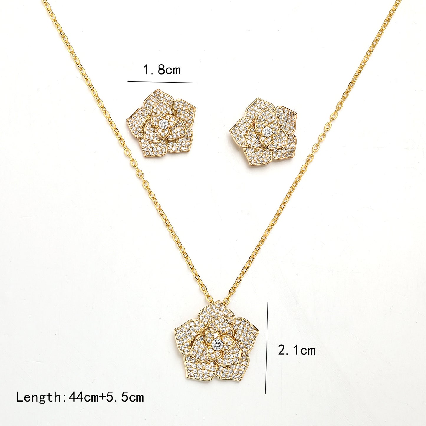 Copper Plated Gold Combination Fashion Versatile Jewelry Set