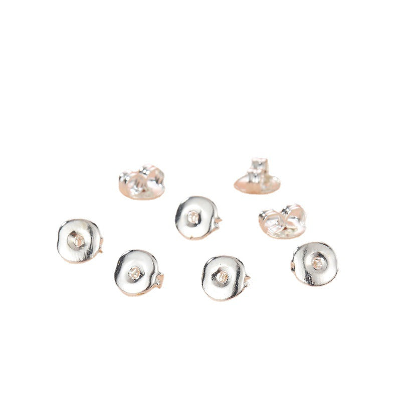 Butterfly Clasp Metal Electroplated Back Plug Embossed Round Hook Eye Rings