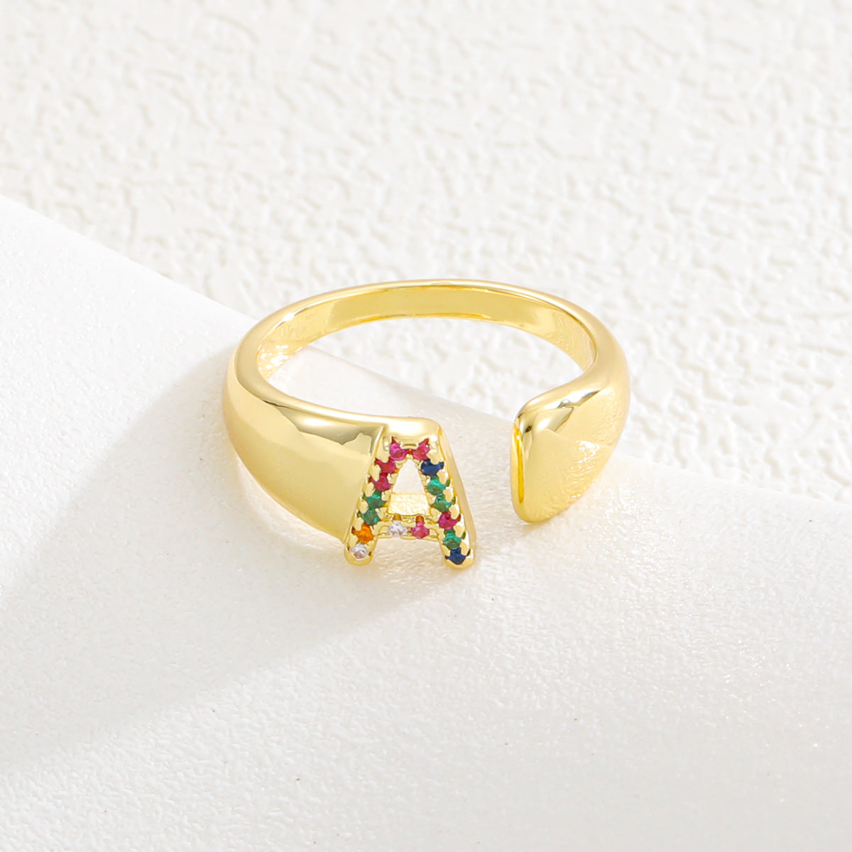 Letters Gold Plated Cell Phone Finger Ring