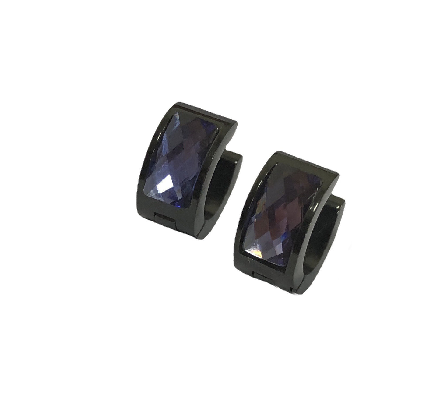 Women's & Men's Steel Clips Geometric Rhinestone Titanium Color Acrylic Ear Buckle