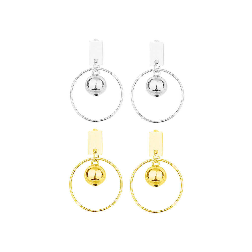 Boucles d'oreilles rondes à grand cercle pour femmes, tempérament personnalisé, haute clé