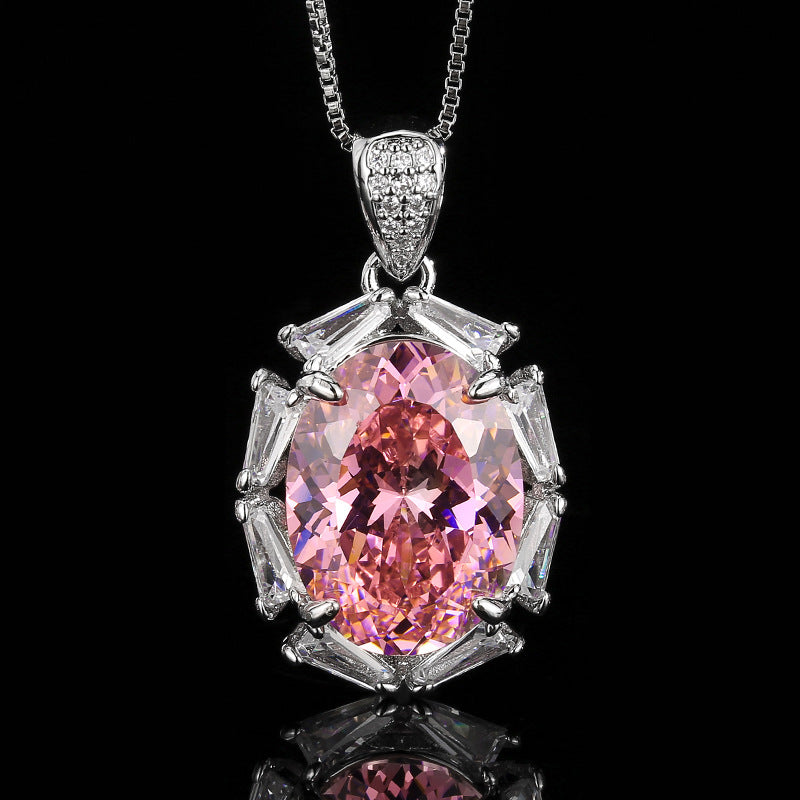 Women's Luxury Fashion Retro High-grade Rose Pink Jewelry Set