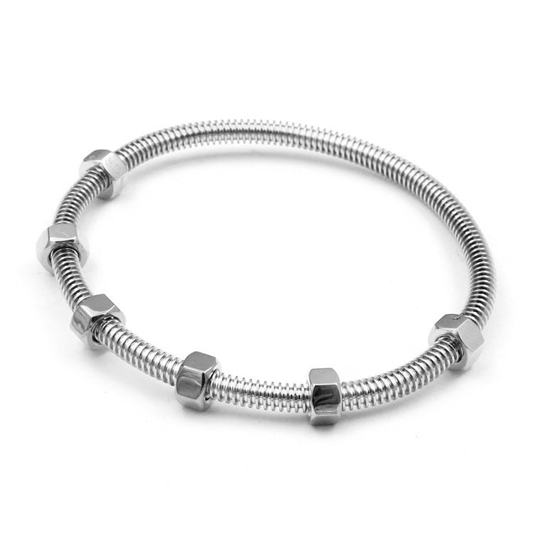 Steel Titanium Rose Gold Plated Couple Bracelets