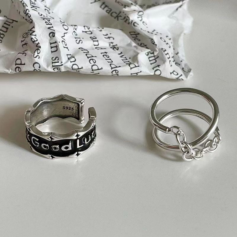 Niche Black Desert Female Twin Unique Romantic Ring