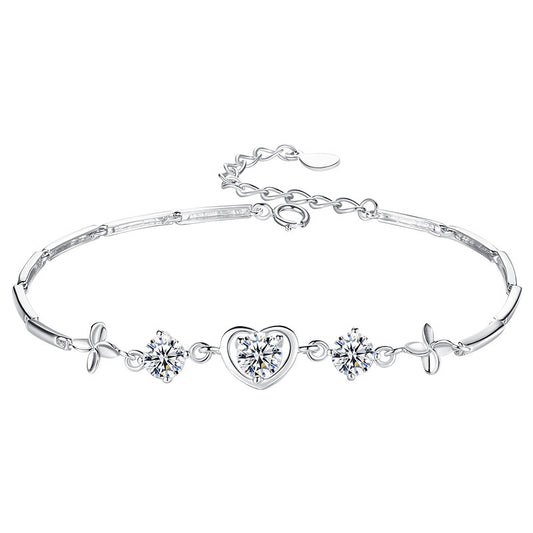 Trèfle en forme de coeur femme coréenne Simple Style Mori petite amie Bracelets de saint valentin