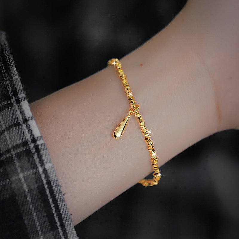 Broken Gold Water Drop Sier Several Two Disco Beads Light Bracelet