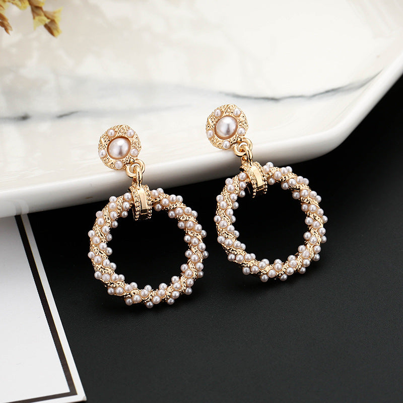 Sier Needle Flashing Collection Exquisite Full Earrings