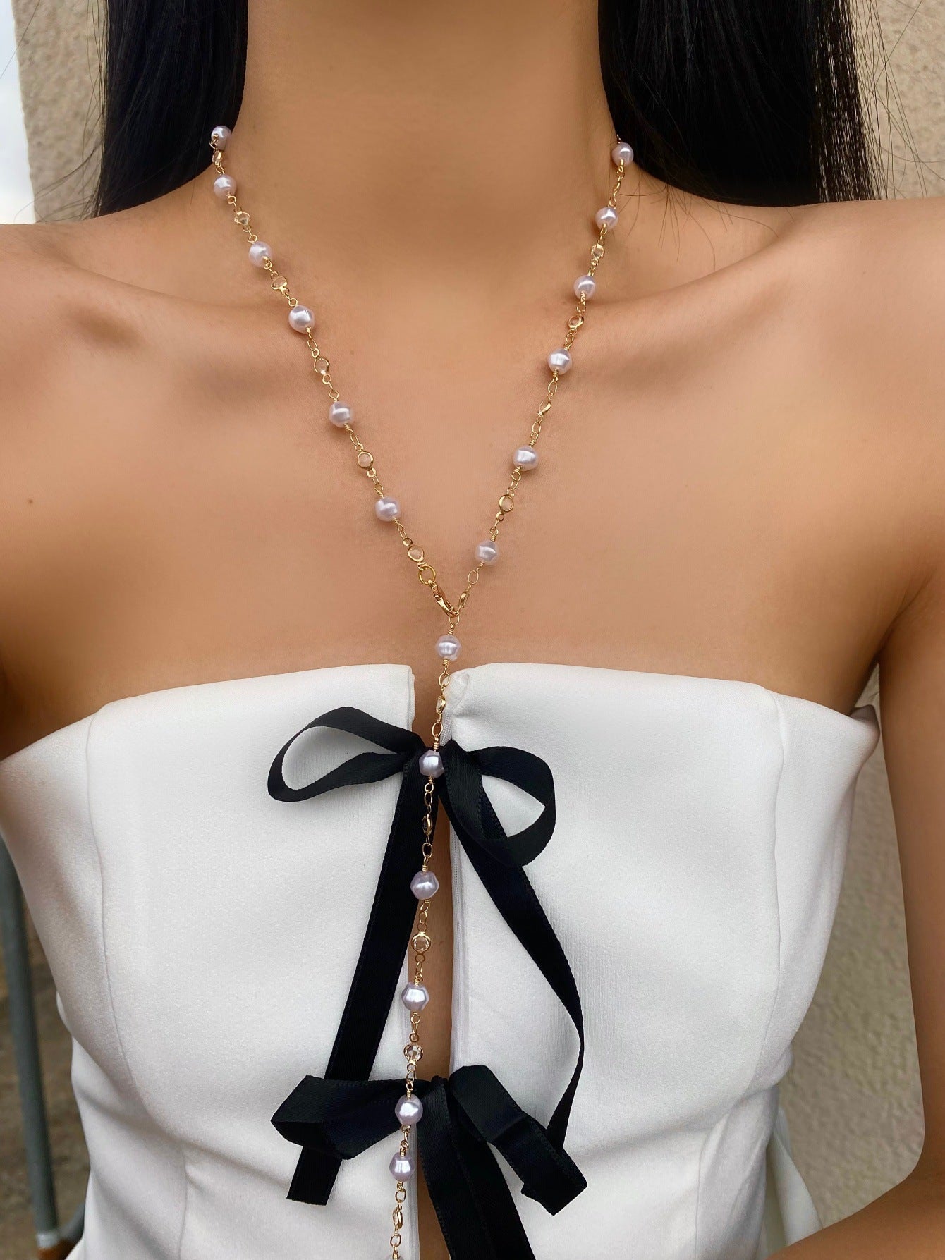 Color Polka Dot Fashion Long Party Necklace