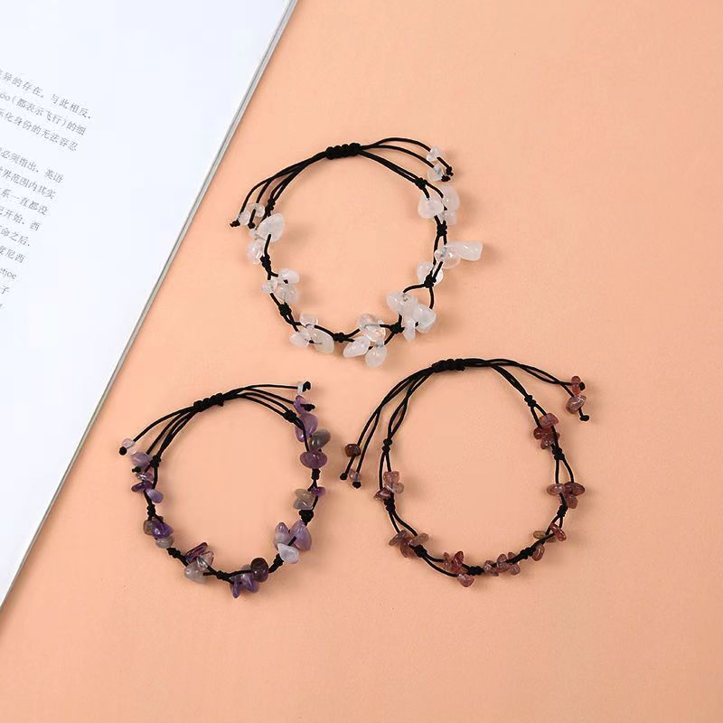 Simple Woven Irregular Natural Gravel Handmade Design Bracelets