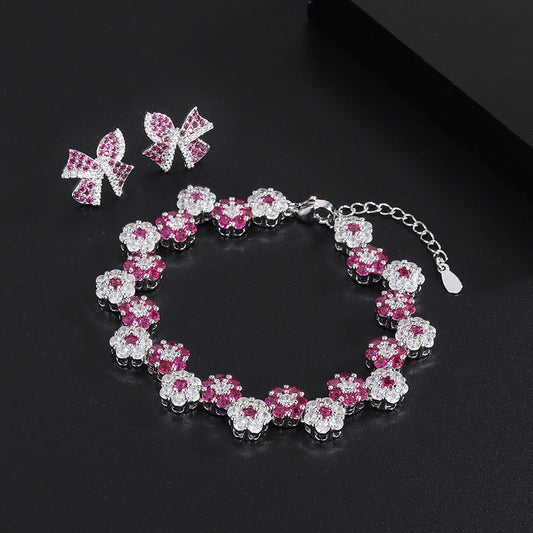 Zircon Flower Fashion Bow Knot Suit Bracelets