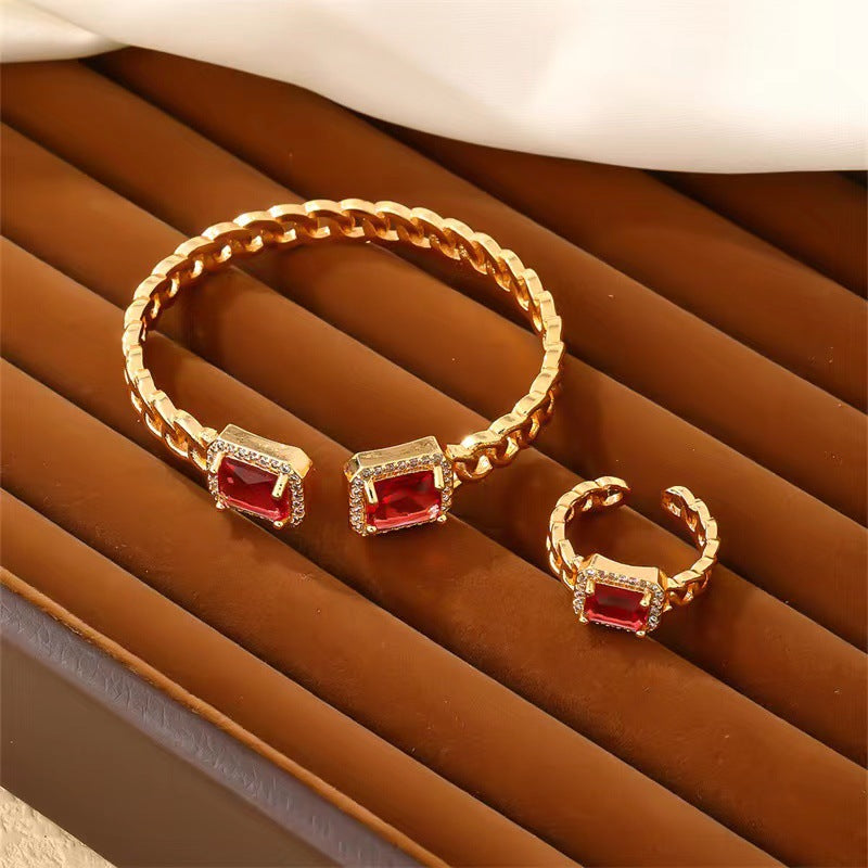 Retro Affordable Luxury Stylish Opening Round Bracelet